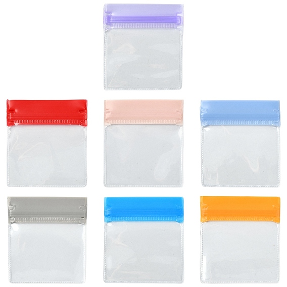 35Pcs 7 Colors Transparent EVA Packaging Resealable Bags, Self-Sealing Bag, Rectangle