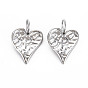 304 подвески из нержавеющей стали, без кадмия, без никеля и без свинца, , сердце