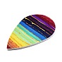 Rainbow Color Imitation Leather Pendants, Teardrop
