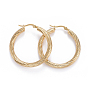 304 Stainless Steel Hoop Earrings, Hypoallergenic Earrings, Textured