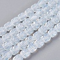 Perles opalite brins, facette, cube, 6x6x6mm, Trou: 1mm, Environ 71 pcs/chapelet, 16.5 pouce