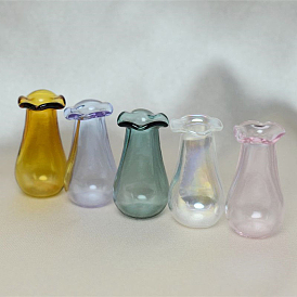 Miniature Glass Vase Ornaments, Micro Toys Dollhouse Accessories Pretending Prop Decorations