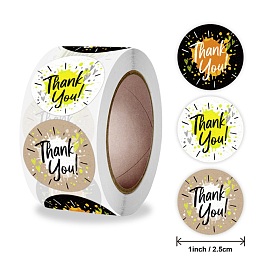 Word Thank You Self Adhesive Paper Stickers, Round Sticker Labels, Gift Tag Stickers