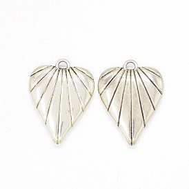 CCB Plastic Heart Leaf Pendants, 28x21x5mm, Hole: 2mm