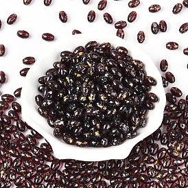 Овальные стеклянные бусины, с блеском порошок, два тона