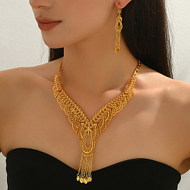 Винтажные комплекты из полых каплевидных листьев и кисточек из сплава Ближнего Востока для женщин