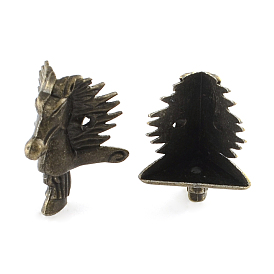 Drachen-Legierung Kasten Schutzecken, 23x23x39 mm, Bohrung: 2 mm