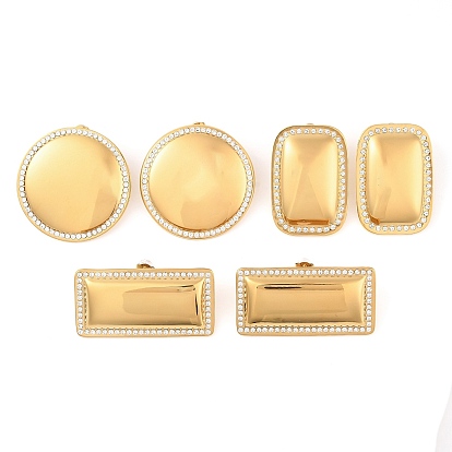 304 из нержавеющей стали серьги, со стразами, украшения для женщин, реальный 18 k позолоченный