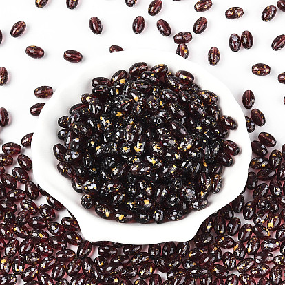 Овальные стеклянные бусины, с блеском порошок, два тона