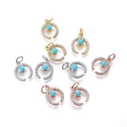 Латунь прелести, с микро проложить кубический цирконий и эмали, долговечный, серп