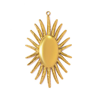 304 подвески из нержавеющей стали, овальный с подвесками в виде солнечных лучей, ионное покрытие (ip), зеркальная полировка