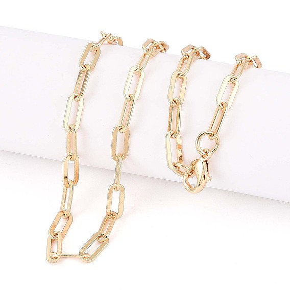 Латунные скрепки, изготовление колье из вытянутых удлиненных кабельных цепочек, с карабин-лобстерами 