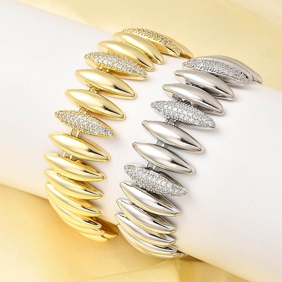 Браслеты из латунной цепочки для женщин, двухконусные, с кубического циркония, долговечный, без кадмия и без свинца, стойки покрытие