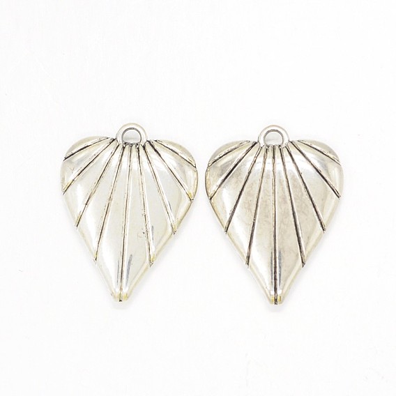 CCB Plastic Heart Leaf Pendants, 28x21x5mm, Hole: 2mm