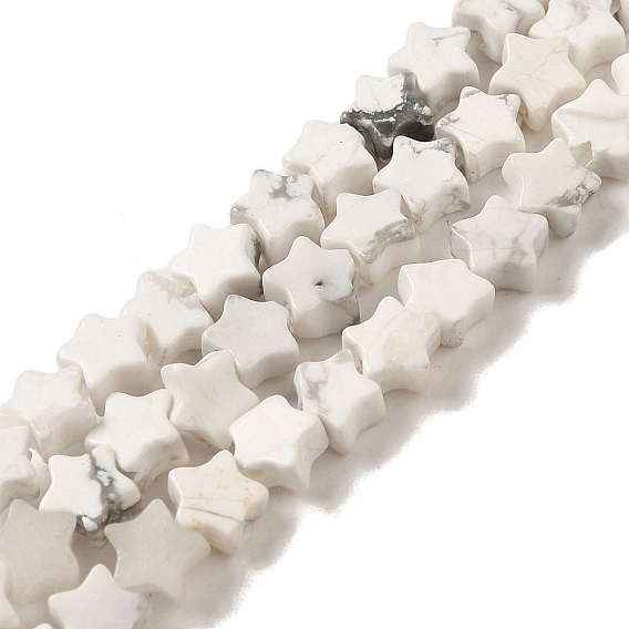 Chapelets de perles synthétiques howlite, étoiles