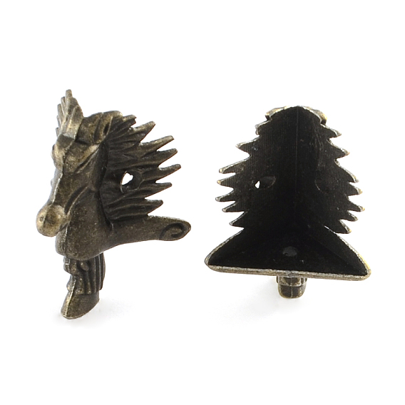 Dragon Alloy Box Corner Protectors, 23x23x39mm, Hole: 2mm