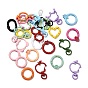 Spray Painted Alloy Clasps Set, Including Swivel Snap Hook Clasps and Spring Gate Rings, for Keychain, Mixed Shapes