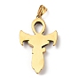 Ion Plating(IP) 304 Stainless Steel Big Pendants, Ankh Cross with Eye of Ra/Re Egypt Charm