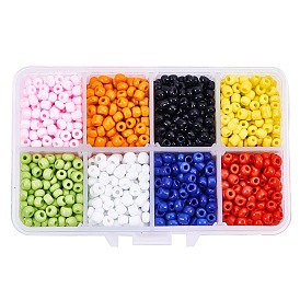 PandaHall Elite Glass Seed Beads, Opaque Colours, Rondelle