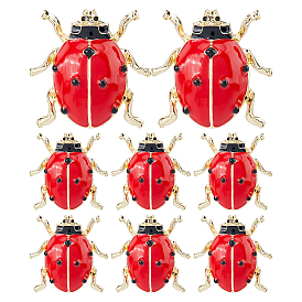 8Штуки эмалированных значков в виде божьих коровок для рюкзака и одежды