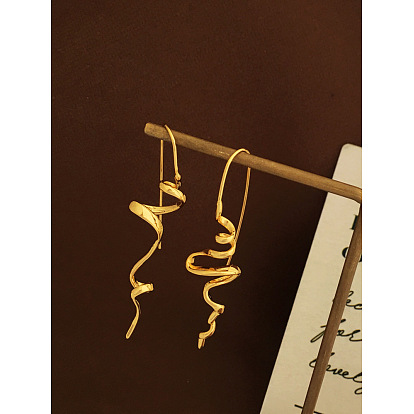Спиральные латунные серьги-подвески