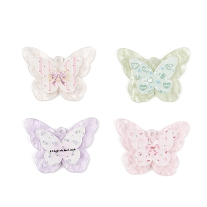 3d непрозрачные акриловые подвески с принтом, бабочка