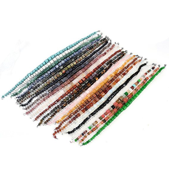 Ожерелья из бисера с шестигранной призмой из драгоценных камней для женщин и мужчин