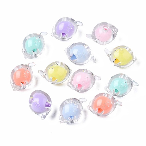 Transparent Acrylic Beads, Bead in Bead, Lemon
