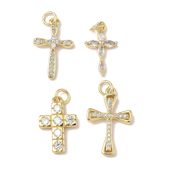 Латунные микро проложить кубического циркония подвески, с целью перехода в кольце, крестик, без свинца и без кадмия, долговечный