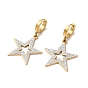 304 Boucles d'oreilles créoles pendantes en forme d'étoile en strass en acier inoxydable, avec l'émail