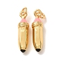 Brass with Pink Enamel Pendants, Pencil Charms, Rack Plating, Long-Lasting Plated, Cadmium Free & Lead Free
