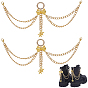 2Pcs Aluminium Boot Strap Chains, with Alloy Pendant, Bowknot