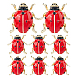 8Штуки эмалированных значков в виде божьих коровок для рюкзака и одежды