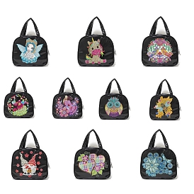 DIY Handbag Diamond Painting Kits, Including Resin Rhinestones, Pen, Tray & Glue Clay, Animal/Flower/Fairy Pattern