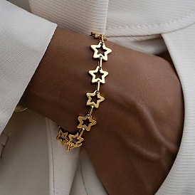304 женские браслеты-цепочки со звездами из нержавеющей стали
