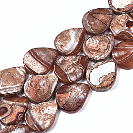 Natural Fire Crackle Agate Beads Strands, Dyed, Teardrop