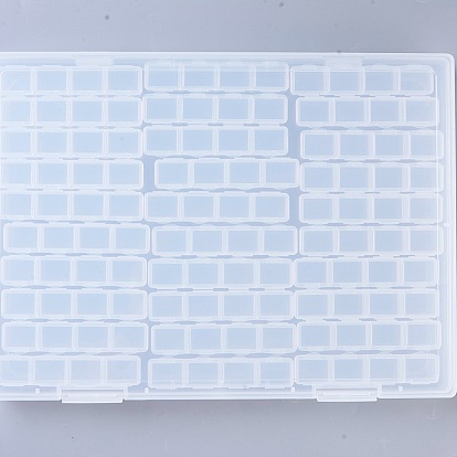 Plastic Bead Containers, Flip Top Bead Storage, Removable, 120 Compartments, Rectangle