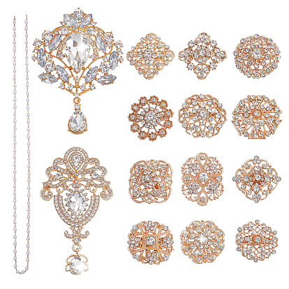 Наборы для самостоятельного изготовления броши из сплава с кристаллами и стразами