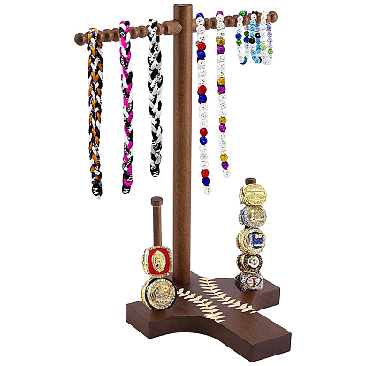 Baseball-T-förmiger Schmuckständer aus Holz für Halsketten, Armbänder und Ringe, Tisch-Schmuckorganizer