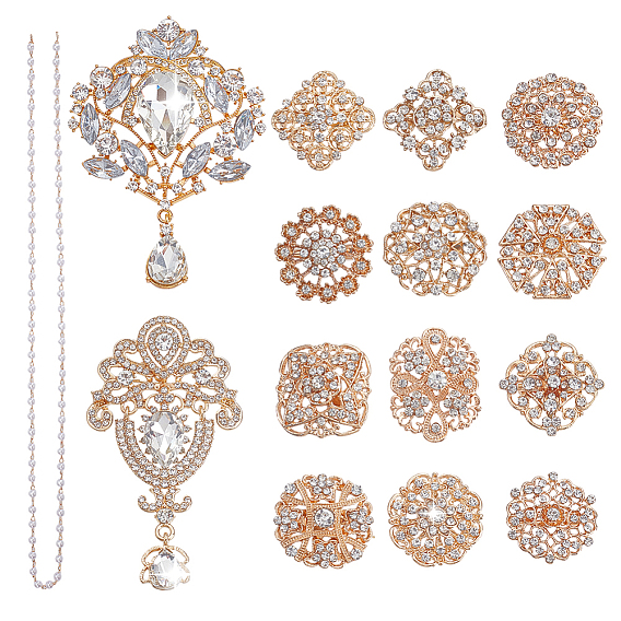 Наборы для самостоятельного изготовления броши из сплава с кристаллами и стразами