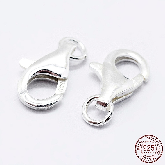 925 Sterling Silver Lobster Claw Clasps, with 925 Stamp