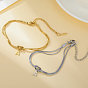 304 Браслеты с подвесками в виде инициалов из нержавеющей стали, браслеты из змеиной цепи для женщин