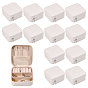 12Pcs Square Imitation Leather with Velvet Jewelry Storage Zipper Cases for Bracelets, Necklaces, Earrings