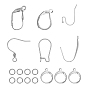 304 Stainless Steel Earring Hooks, Leverback Earring Findings, with Horizontal Loop & 304 Stainless Steel Open Jump Rings