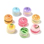 Opaque Resin Imitation Dessert Pendants, Macaron Charm, with Platinum Plated Iron Loops