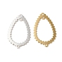 Brass Chandelier Component Links, Cadmium Free & Lead Free, Lace Edged Teardrop, 3-Hole