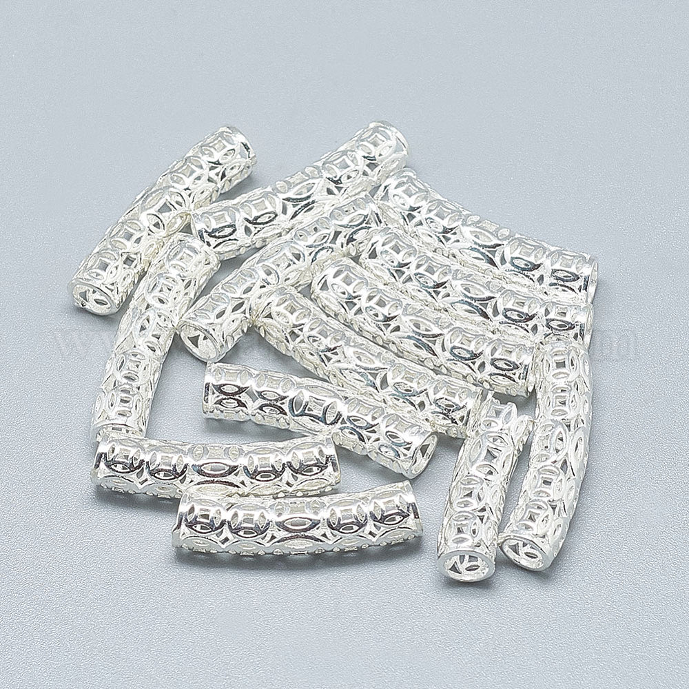 China Factory 925 Sterling Silver Tube Beads 25.5x6mm, Hole: 4mm in ...