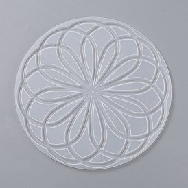 DIY Coaster Silicone Molds, Resin Casting Molds, For DIY UV Resin, Epoxy Resin Craft Making, Round with Mandala Pattern