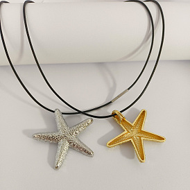 Латунная подвеска в виде морской звезды из металлической серии Ocean, длинное ожерелье