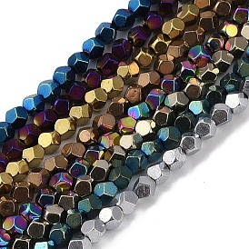 Electroplated Synthetic Non-magnetic Hematite Beads Strands, Polygon(Color Retention for 3 Years)